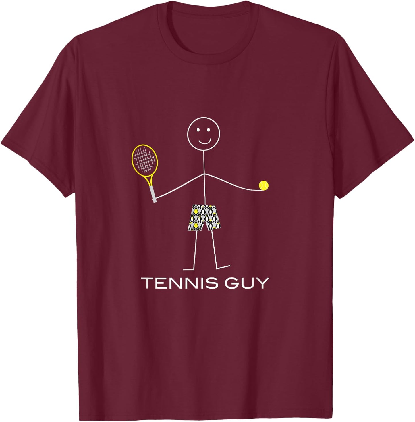Funny Tennis Guy, Boy Tennis Player T-Shirt - T-Shirt | Maroon