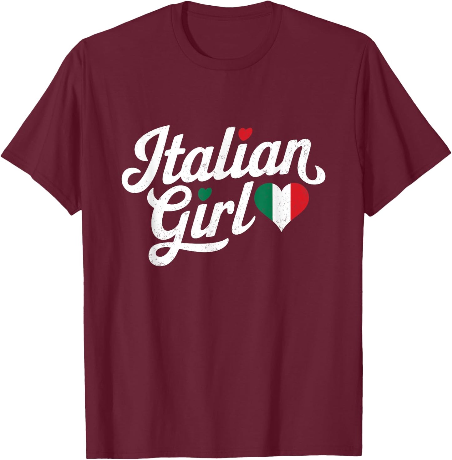 Italy Flag Culture italian Roots Cute Italian Girl italia T-Shirt - T-Shirt | Maroon