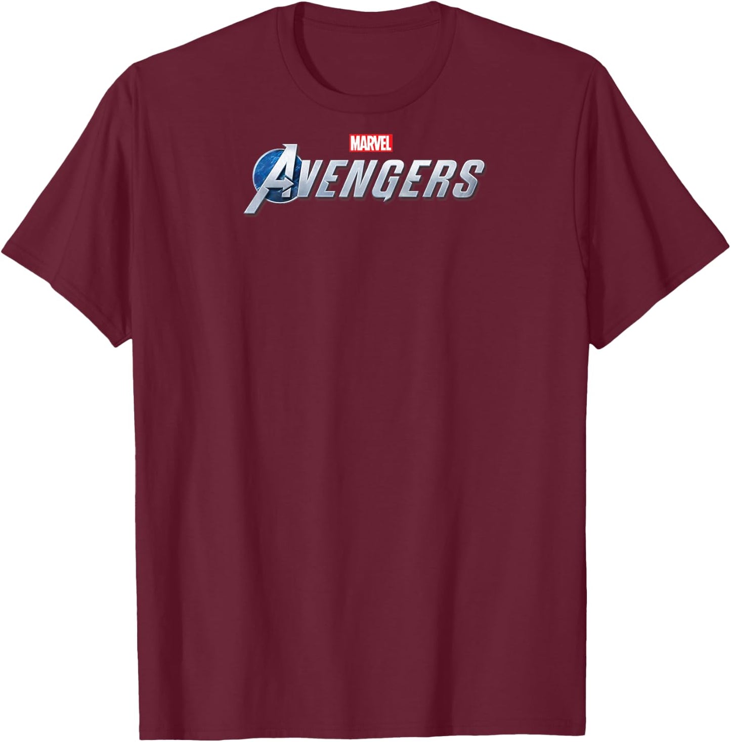 Marvel The Avengers Silver Logo Raglan Baseball T-Shirt - T-Shirt | Maroon