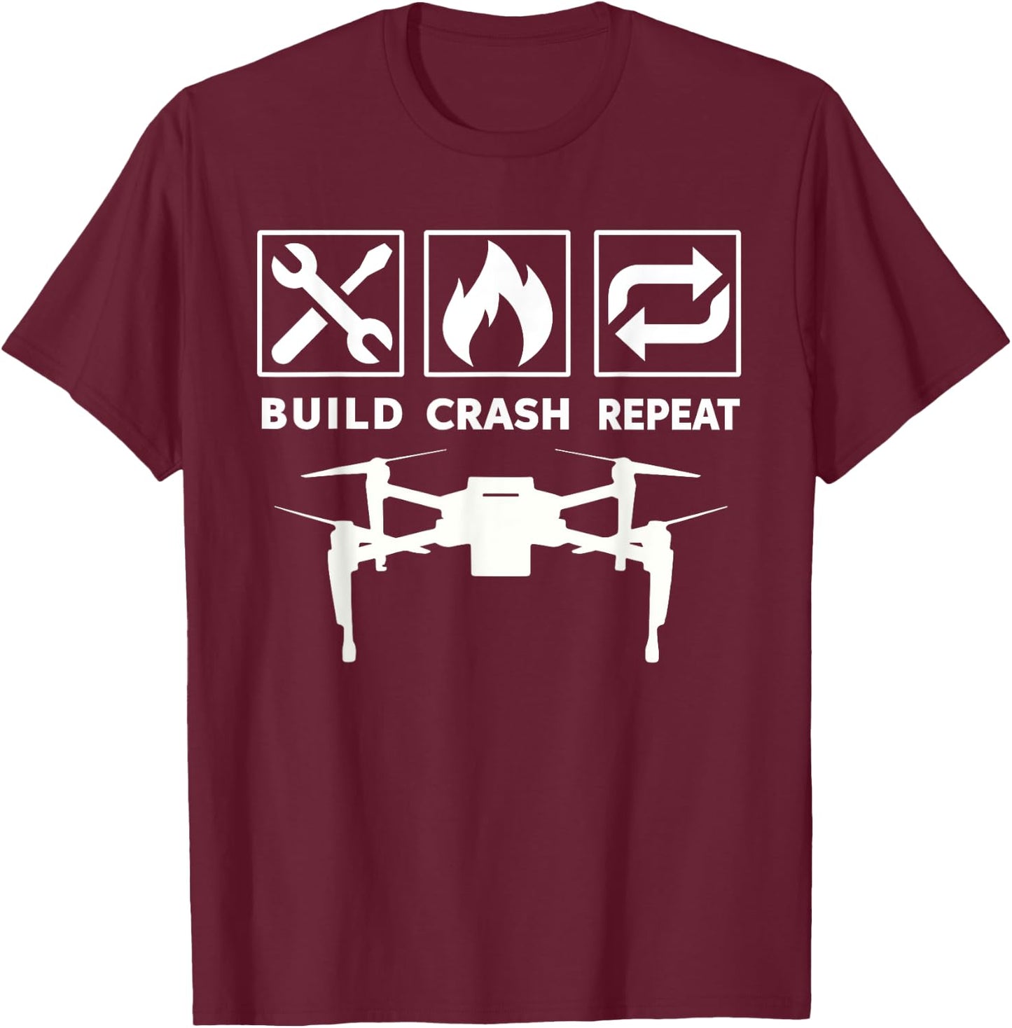Funny Drone T Shirt Commercial or Small Drones Pilot Shirts T-Shirt - T-Shirt | Maroon