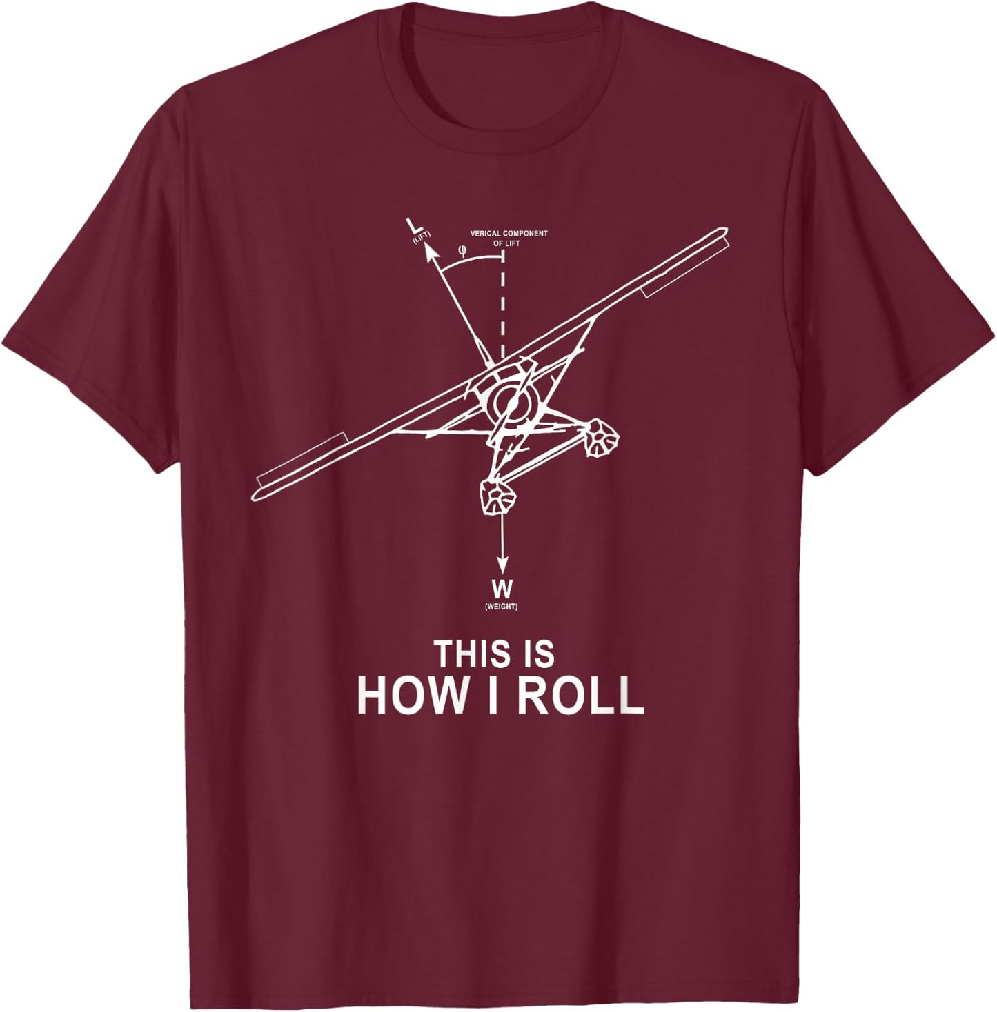 How I Roll Beaver Floatplane Lift Funny Flight Pilot T-Shirt - T-Shirt | Maroon