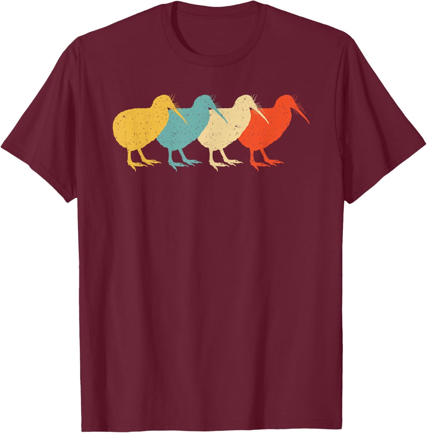 Kiwi Vintage Retro Bird Animal Lover 60s 70s Gift T-Shirt - T-Shirt | Maroon