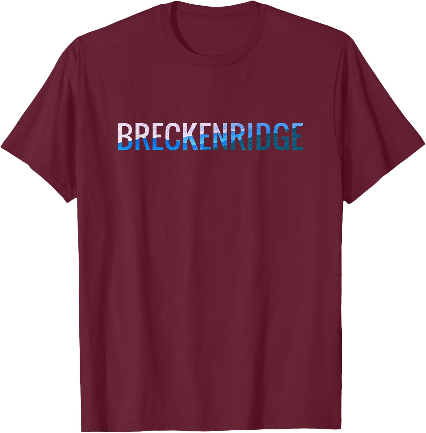 Breckenridge Colorado Mountain Sky Clouds Art T-Shirt - T-Shirt | Maroon