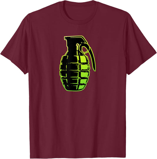 Pineapple Hand Grenade Classic Retro . T-Shirt - T-Shirt | Maroon