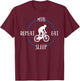 MTB Eat Sleep Repeat Gift Mountain Bikers T-Shirt - T-Shirt | Maroon