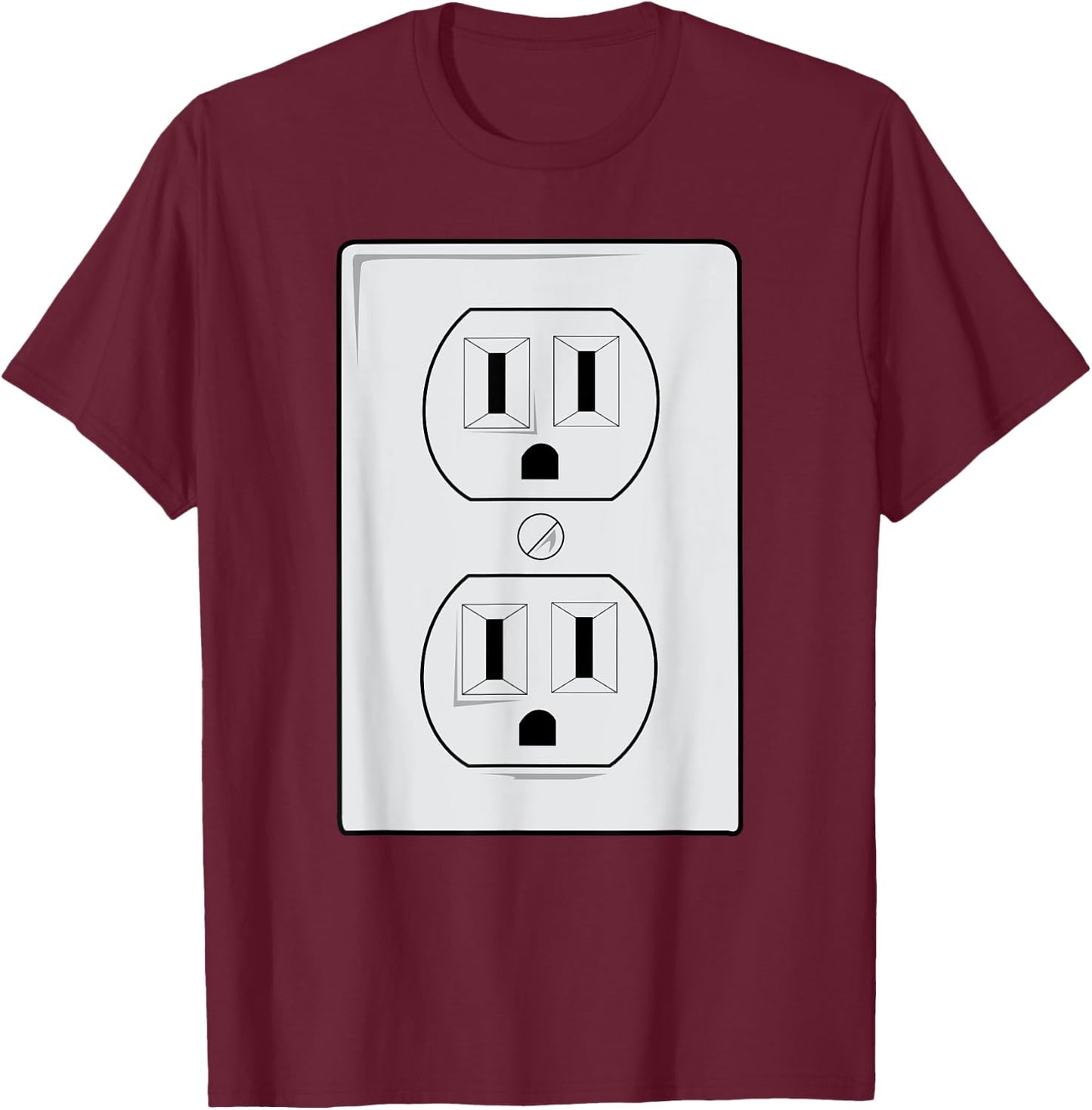 Electrical Outlet Plug And SOCKET Couples Costume Halloween T-Shirt - T-Shirt | Maroon
