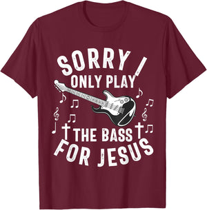Christian Bass Guitar Player Worship Jesus Bassist Music T-Shirt - T-Shirt | Maroon