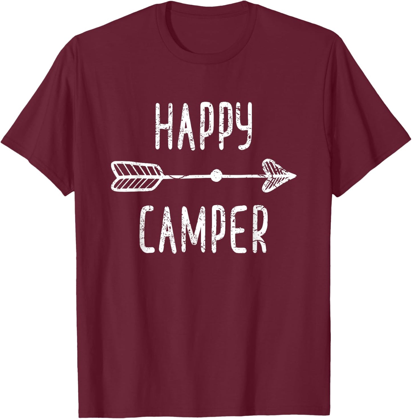 Arrow Happy Camper Accessories Kids Boho Clothes Camping T-Shirt - T-Shirt | Maroon