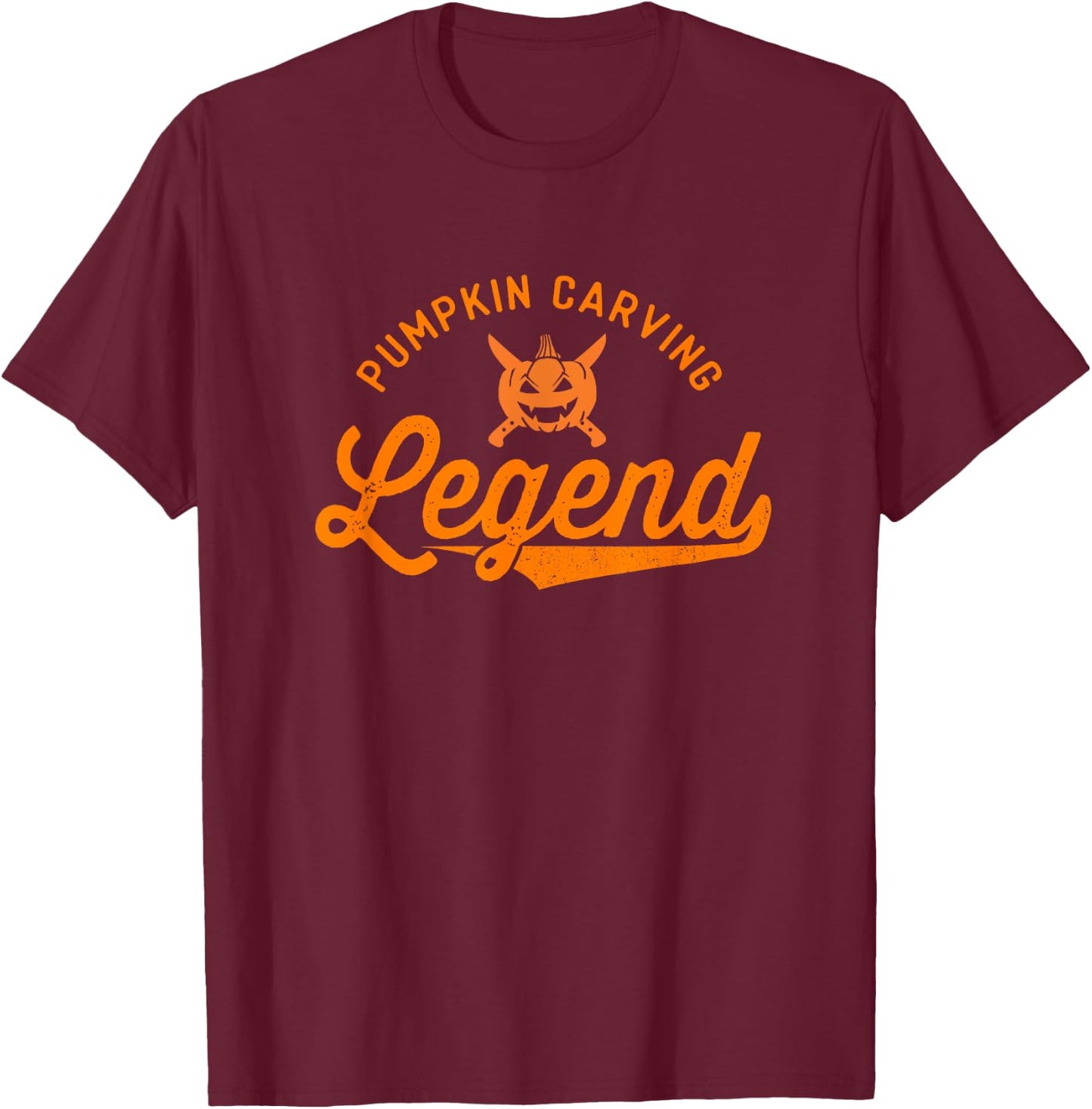 Funny Adult Jack O Lantern Pumpkin Carving Legend Halloween T-Shirt - T-Shirt | Maroon
