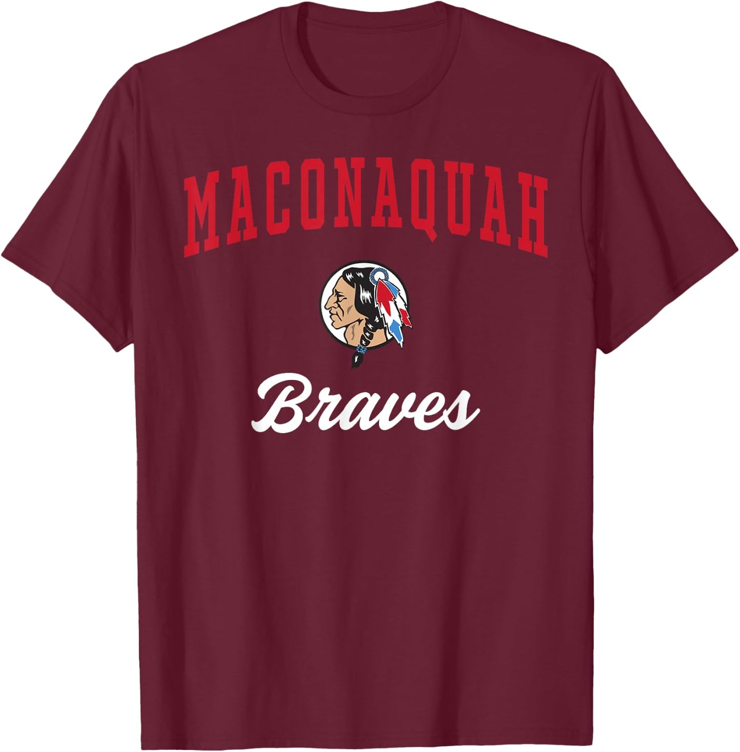 Maconaquah High School Braves T-Shirt - T-Shirt | Maroon