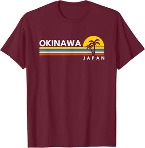 Okinawa Japan Vintage Retro Souvenirs T-Shirt - T-Shirt | Maroon