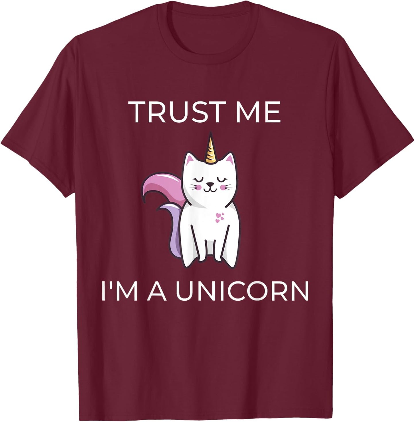 Caticorn T shirt Cat Unicorn Meowgical Kittycorn Shirt T-Shirt - T-Shirt | Maroon