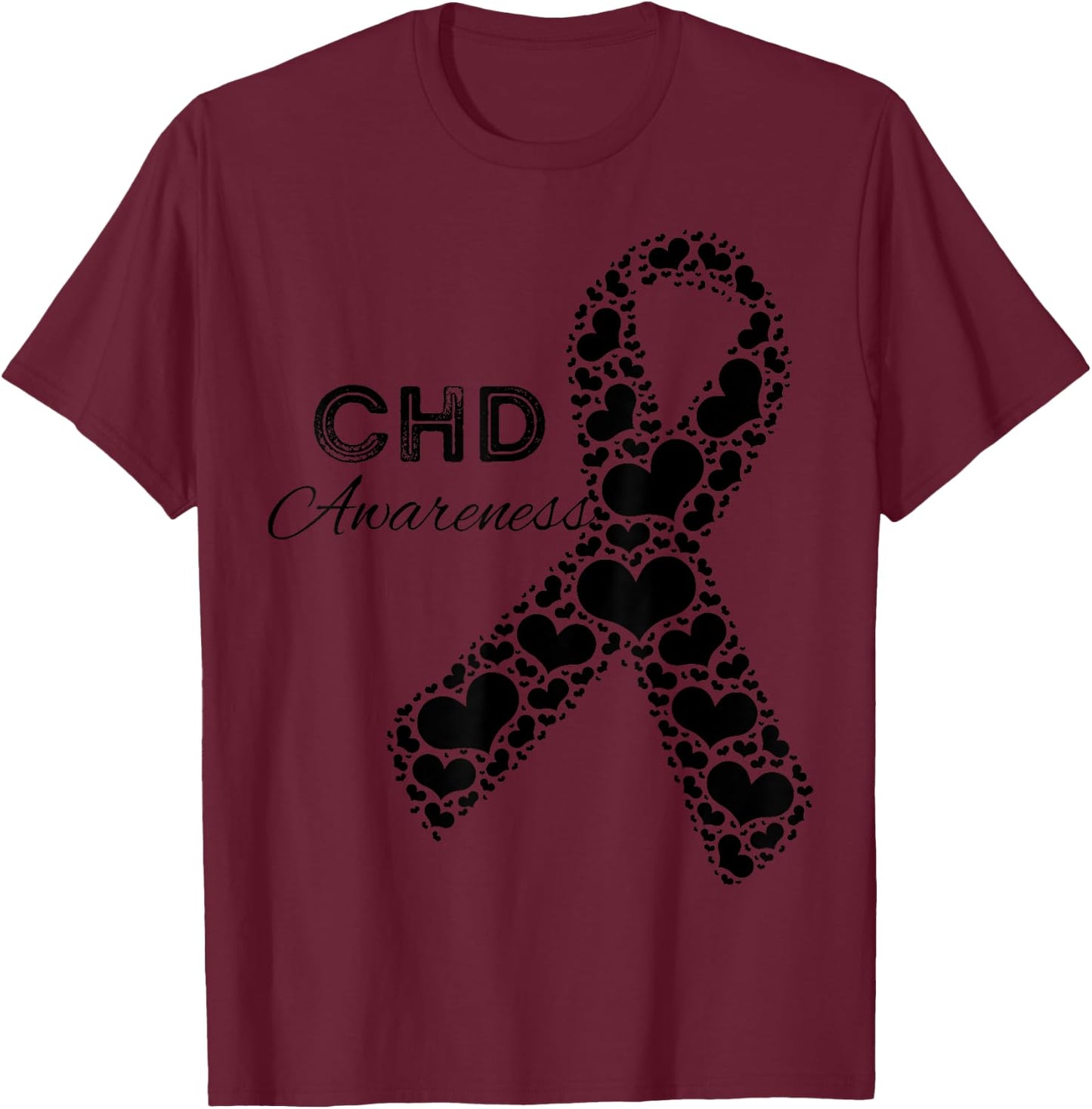 CHD Awareness Congenital Heart Defect Awareness T-Shirt - T-Shirt | Maroon