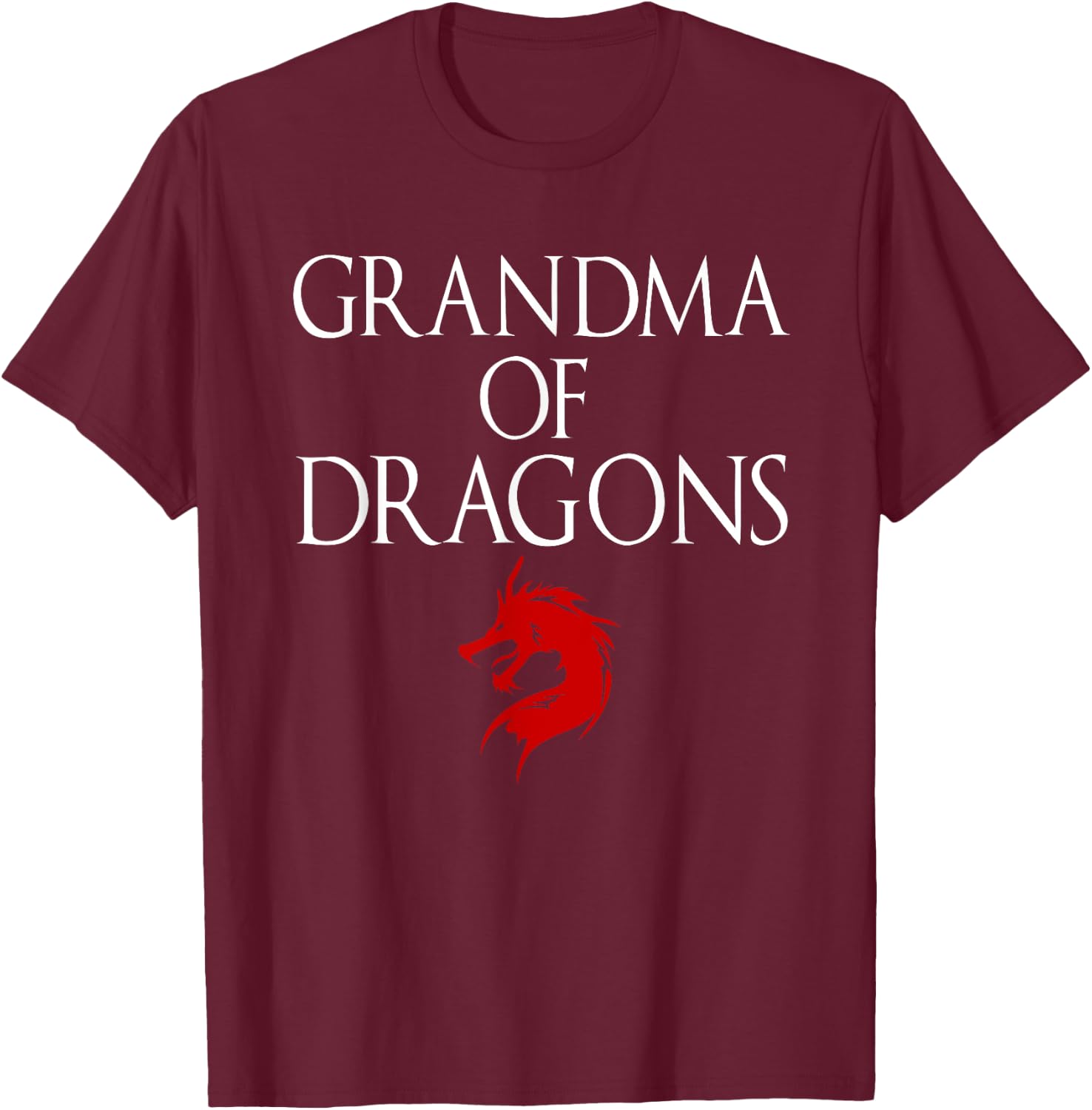 Best Grandma Of Dragons - Funny Grandmother Gift T-Shirt - T-Shirt | Maroon