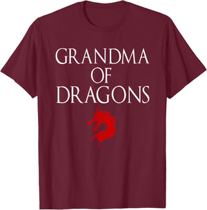 Best Grandma Of Dragons - Funny Grandmother Gift T-Shirt - T-Shirt | Maroon
