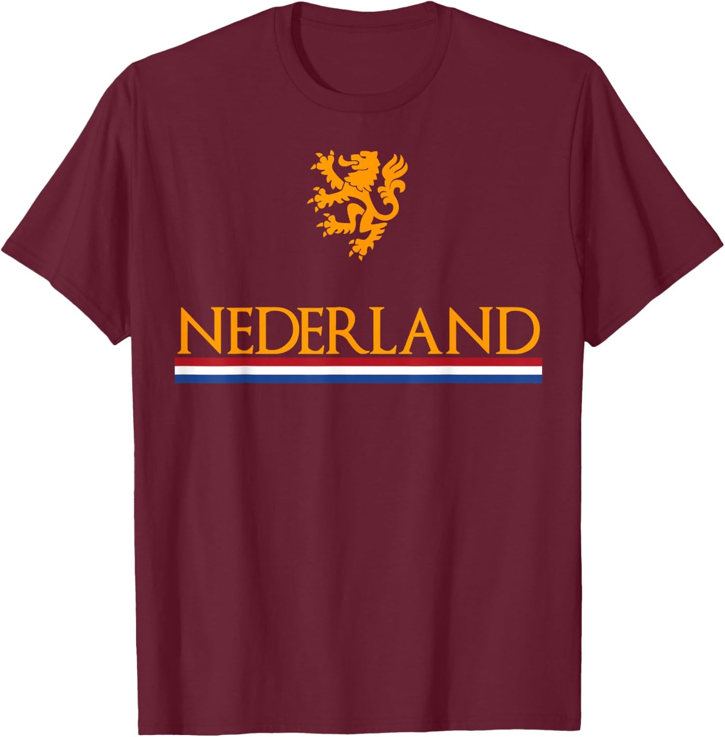 Nederland Soccer Jersey Shirt Oranje Netherlands Dutch Lion T-Shirt - T-Shirt | Maroon