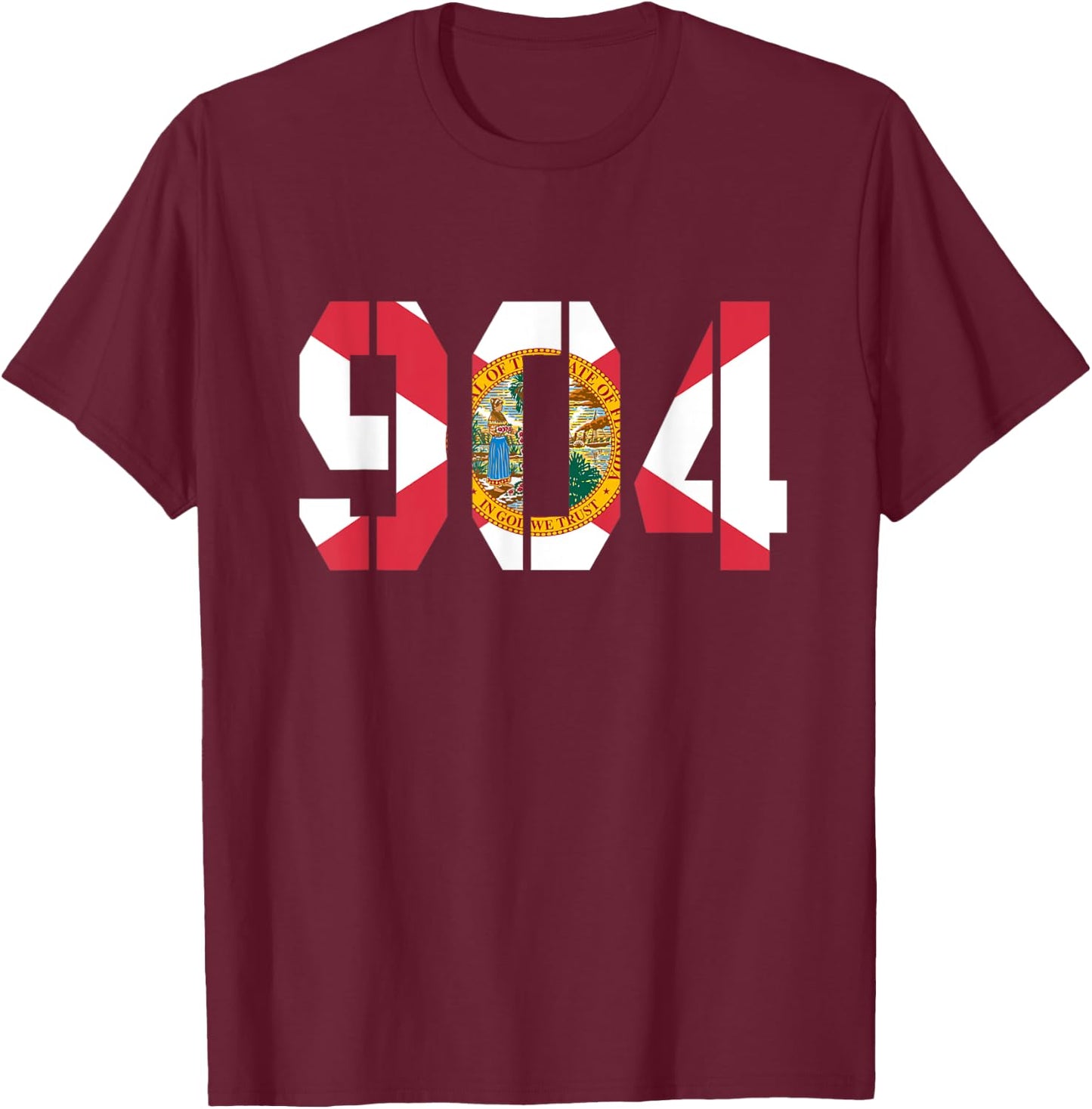 904 Duval Florida Flag Lovers T-Shirt - T-Shirt | Maroon