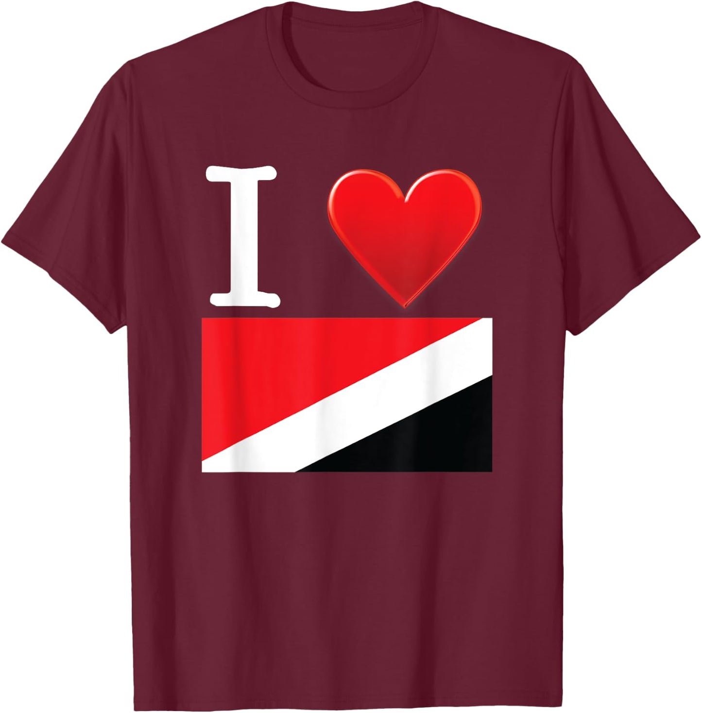 I Heart Love Principality of Sealand Flag T-Shirt - T-Shirt | Maroon