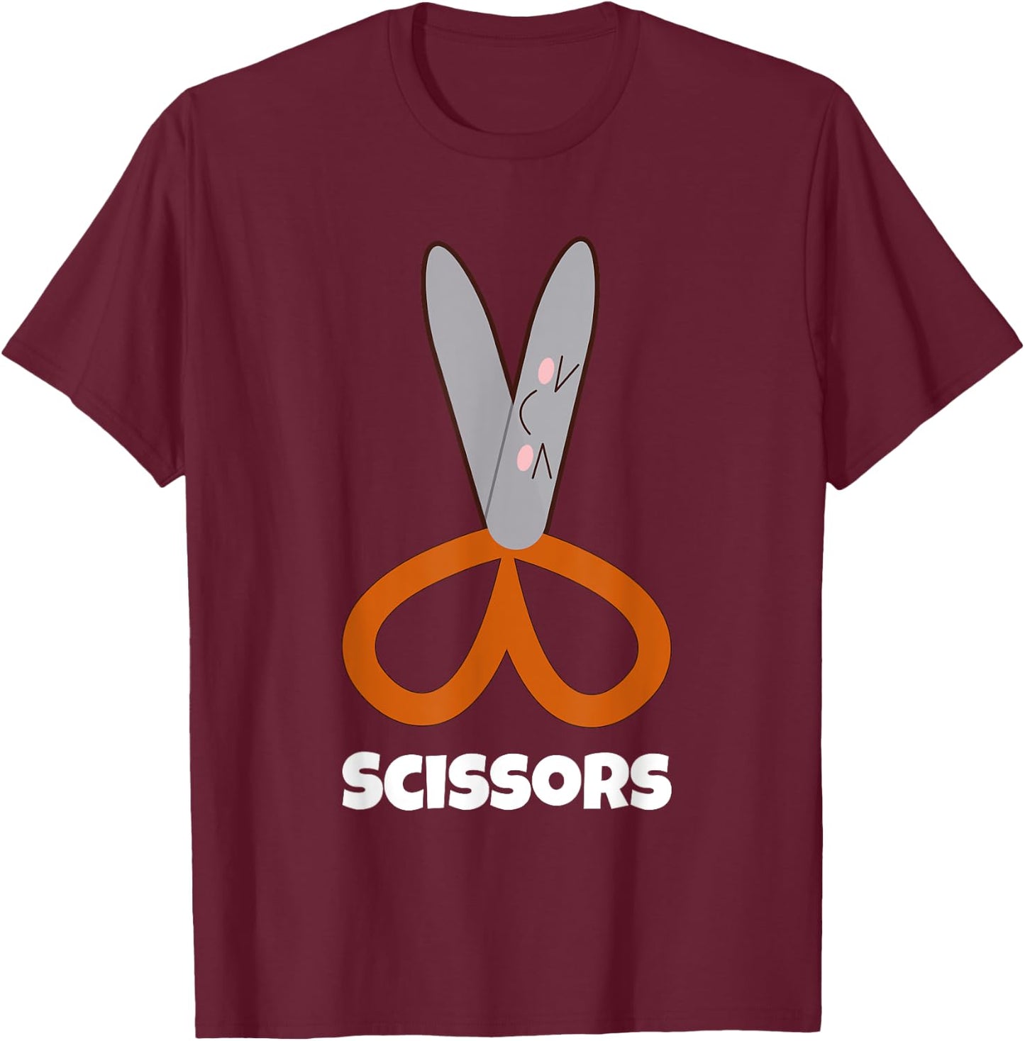 Rock Paper Scissors Shirt Funny Group Halloween Costumes T-Shirt - T-Shirt | Maroon