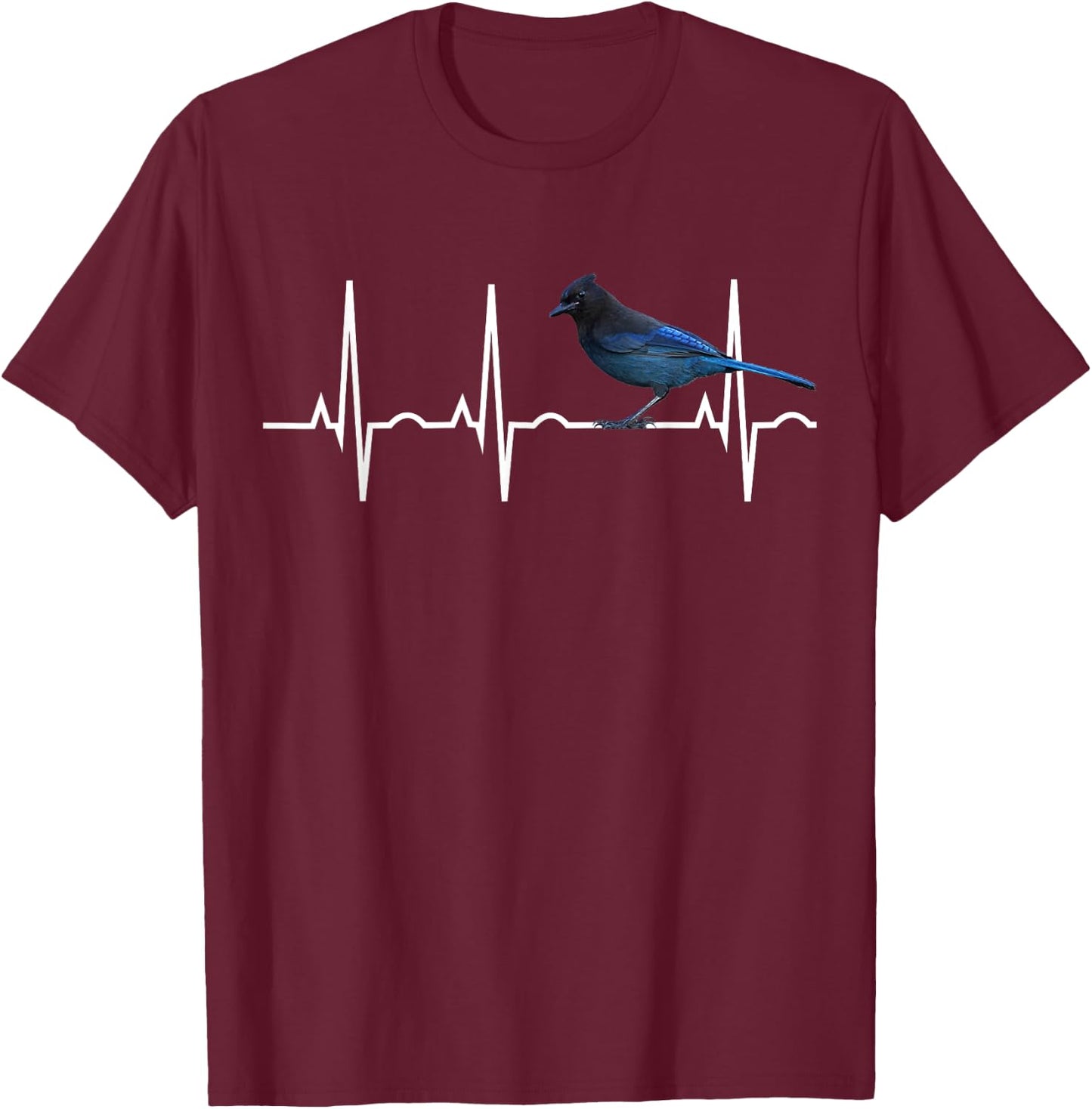 Steller's Jay Shirt - Stellers Jay Birding Gift T-Shirt - T-Shirt | Maroon