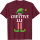 Creative Elf Matching Family Group Christmas Party Pyjamas T-Shirt - T-Shirt | Maroon