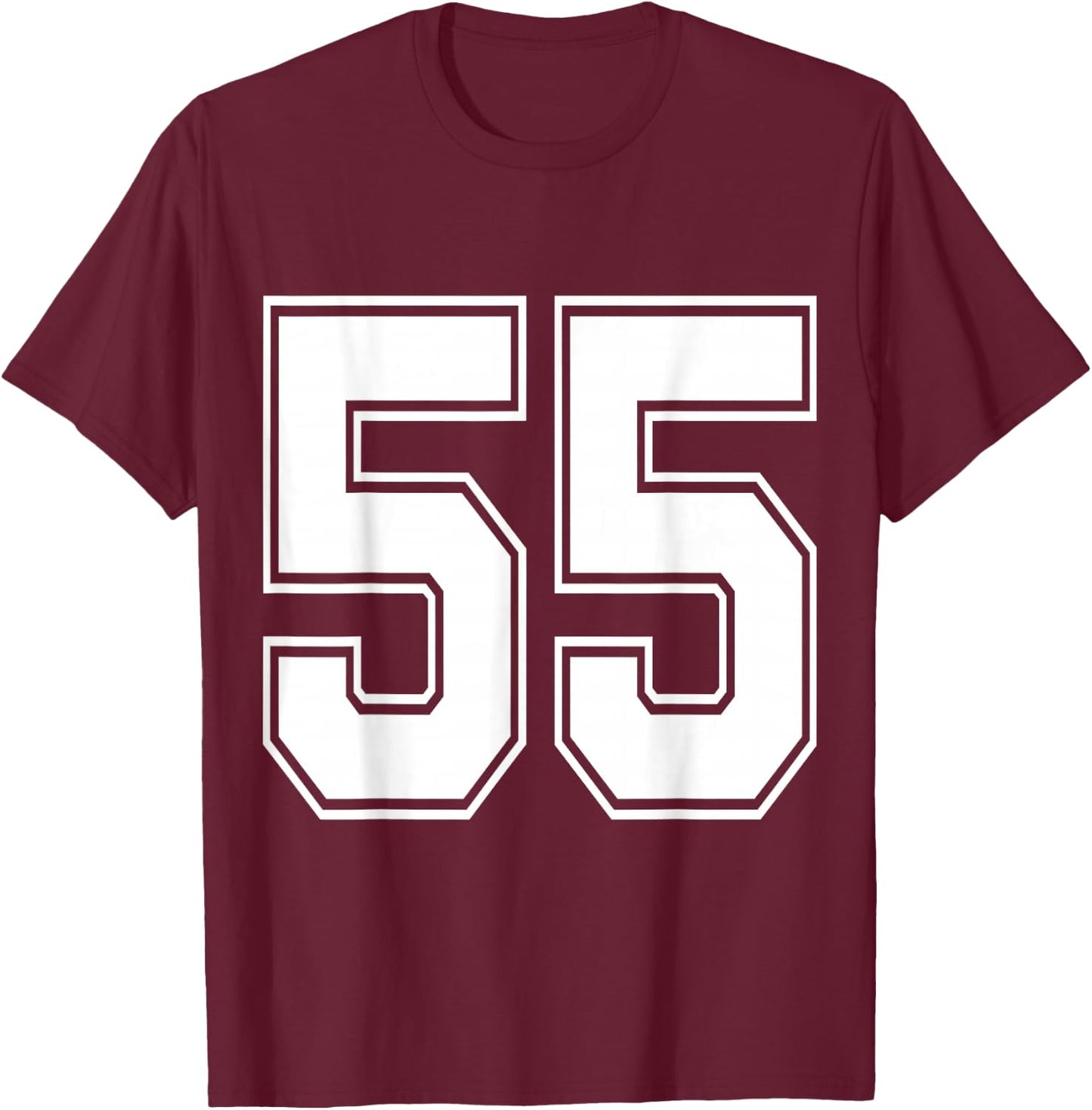 #55 Number 55 Sports. Jersey My Favorite Player #55 T-Shirt - T-Shirt | Maroon