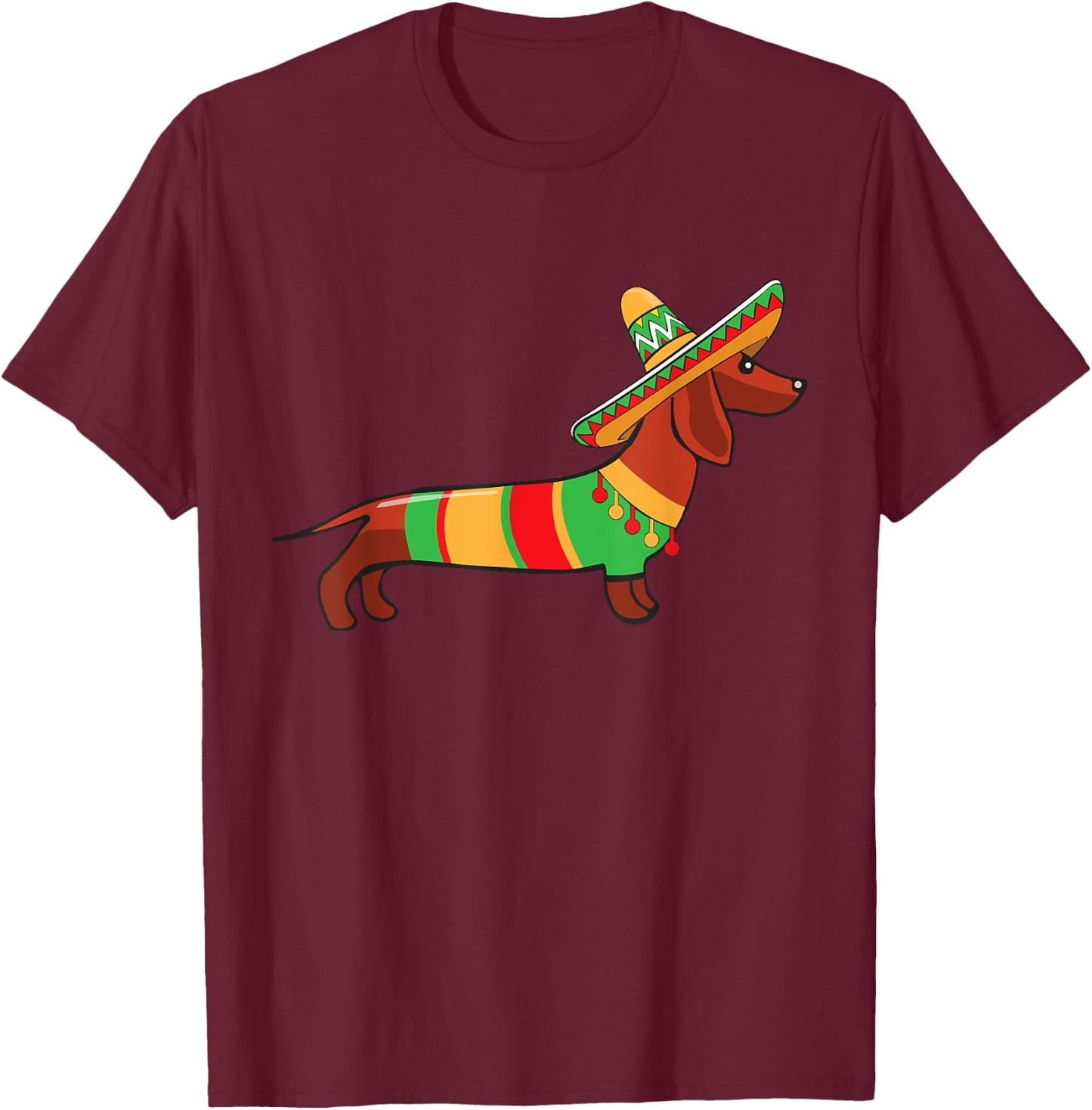 Dachshund Cinco De Mayo Shirt Mom Pet Dog Lover Gift T-Shirt - T-Shirt | Maroon