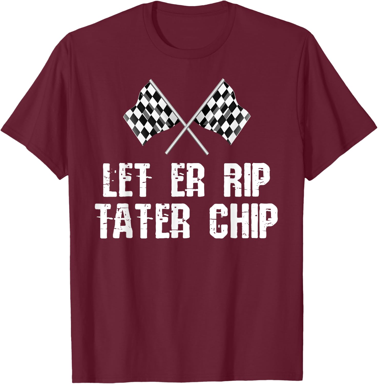 Let er Rip Tater Chip Flags Top T-Shirt - T-Shirt | Maroon