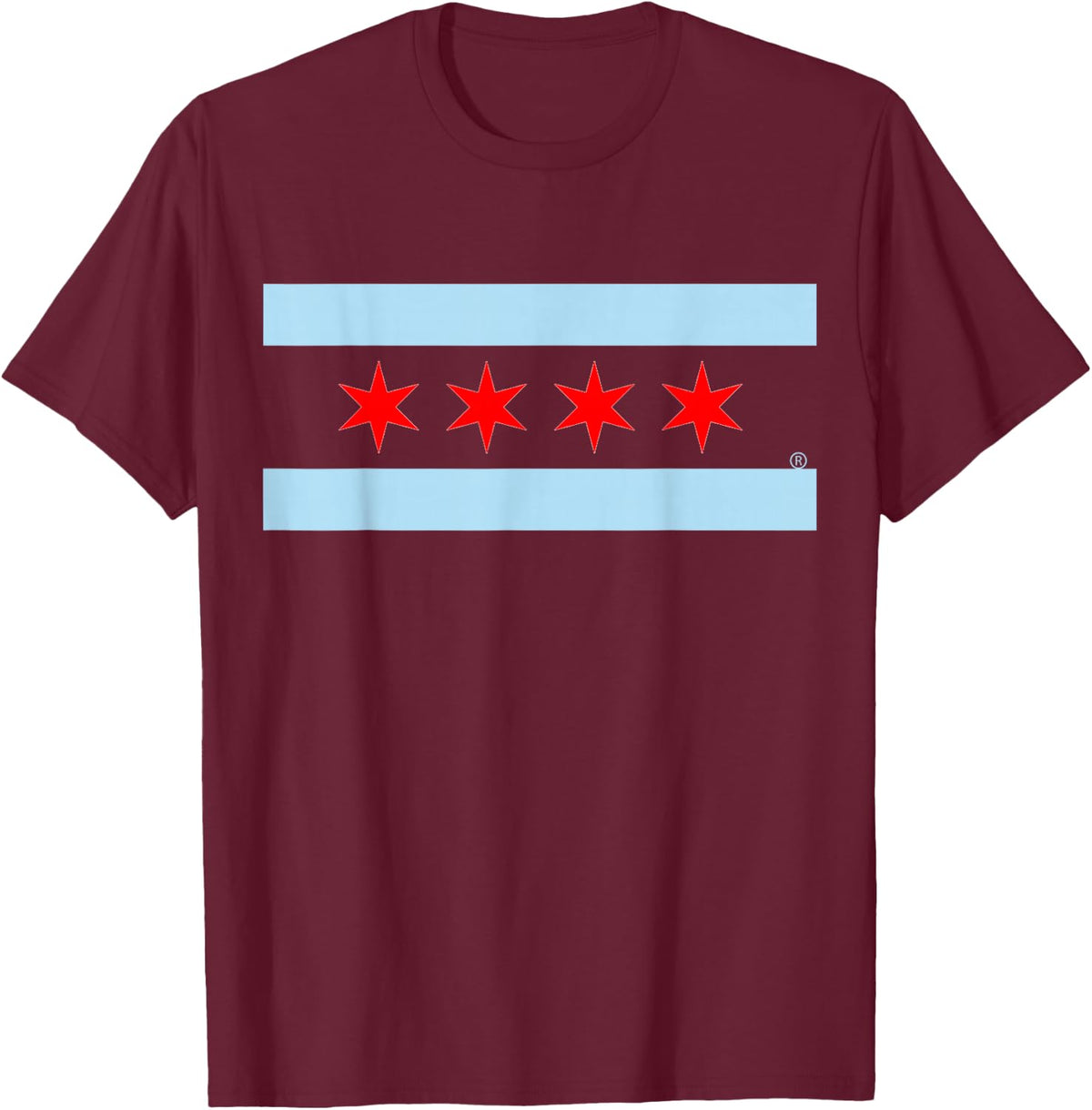 Chicago Flag Home Love Family Men Women Kids Toddler Youth Small T-Shirt - T-Shirt | Maroon