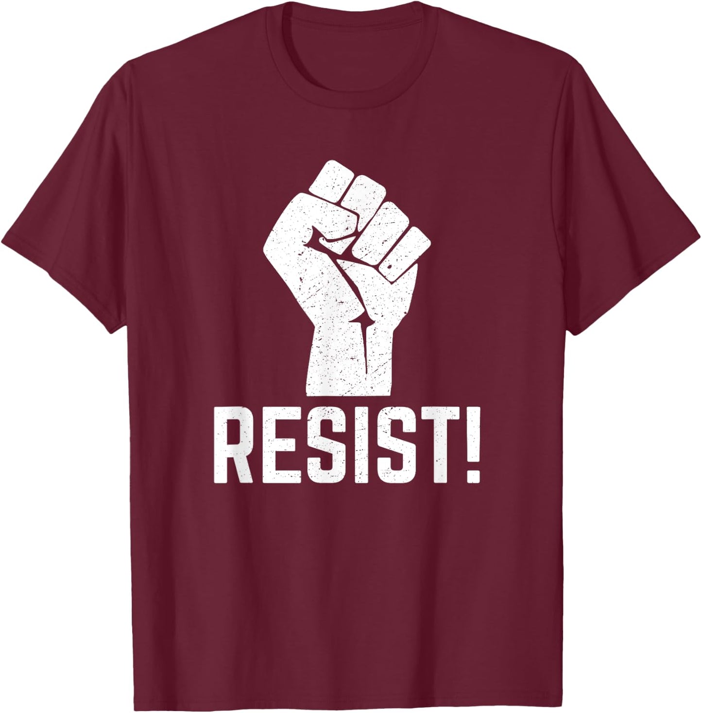 Resist & Resistance Fist T-Shirt - T-Shirt | Maroon