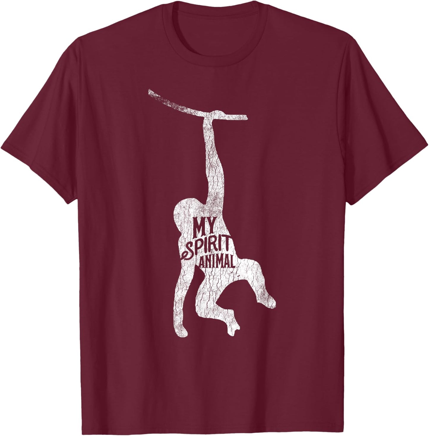 Cute Monkey Is My Spirit Animal Love Monkeys Gift T-Shirt - T-Shirt | Maroon