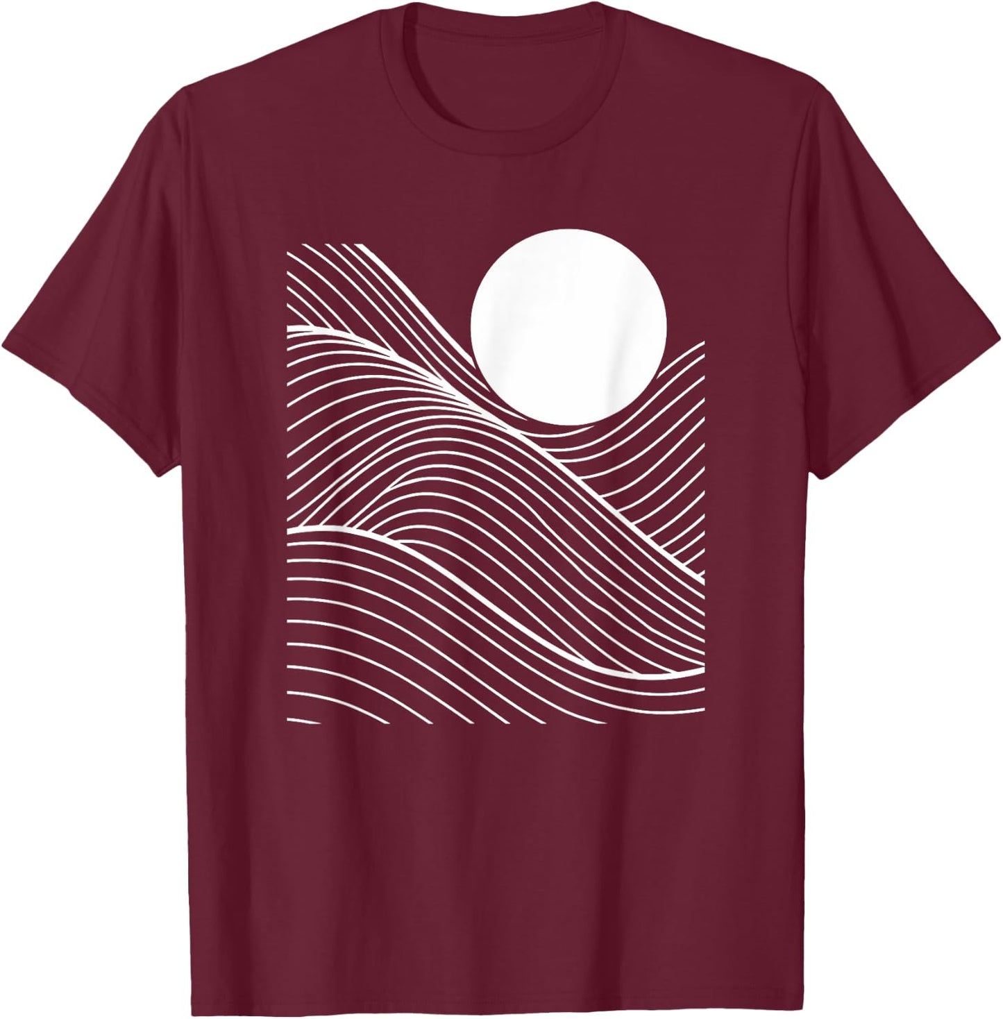 Abstract Line Art Geometric Pattern Mosaic T-Shirt - T-Shirt | Maroon