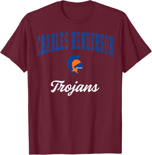 Charles Henderson High School Trojans C3 T-Shirt - T-Shirt | Maroon