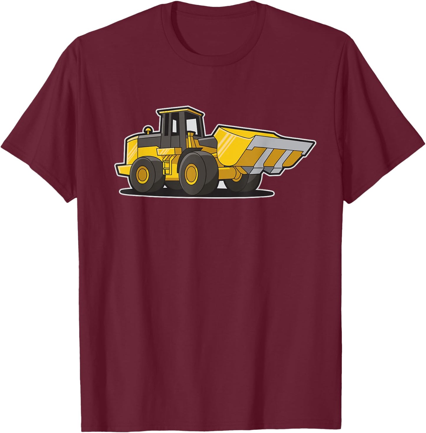 Construction Front Loader Tractor Shirt For Adults And Kids T-Shirt - T-Shirt | Maroon