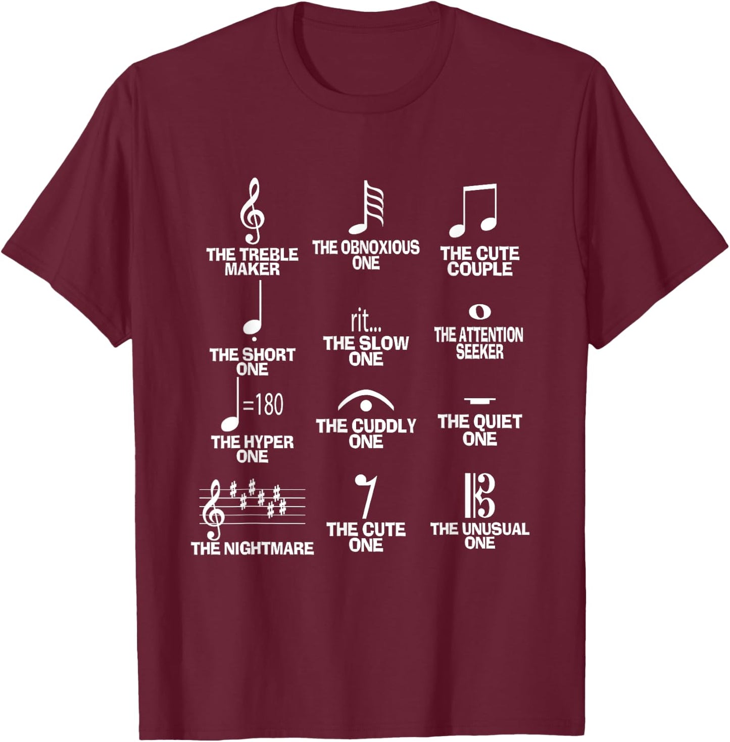 Musical Notes Symbol Definition Humor Funny Christmas Gift Short Sleeve T-Shirt - T-Shirt | Maroon