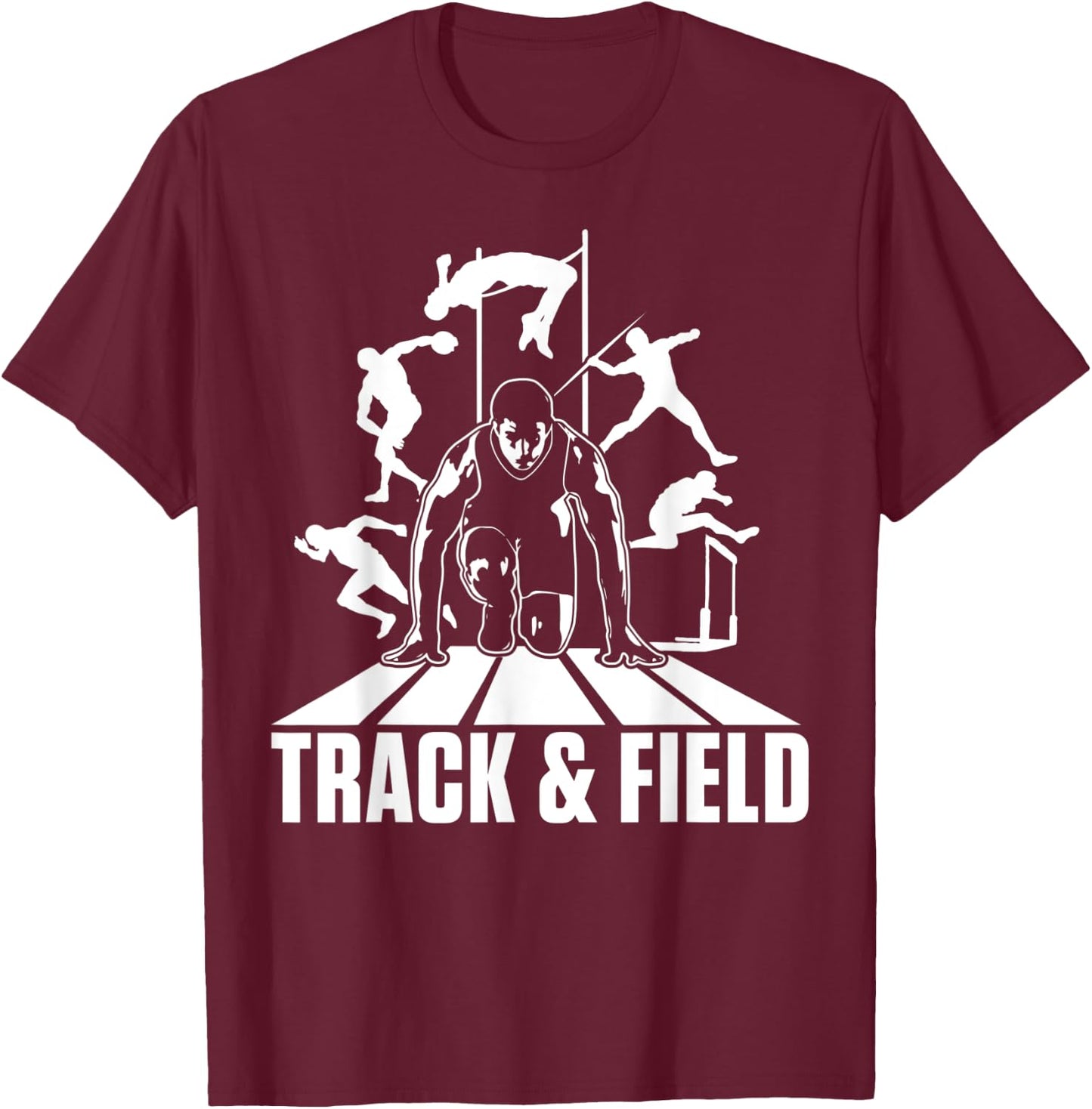 Cute Track And Field Athletics For Boys And Girls T-Shirt - T-Shirt | Maroon