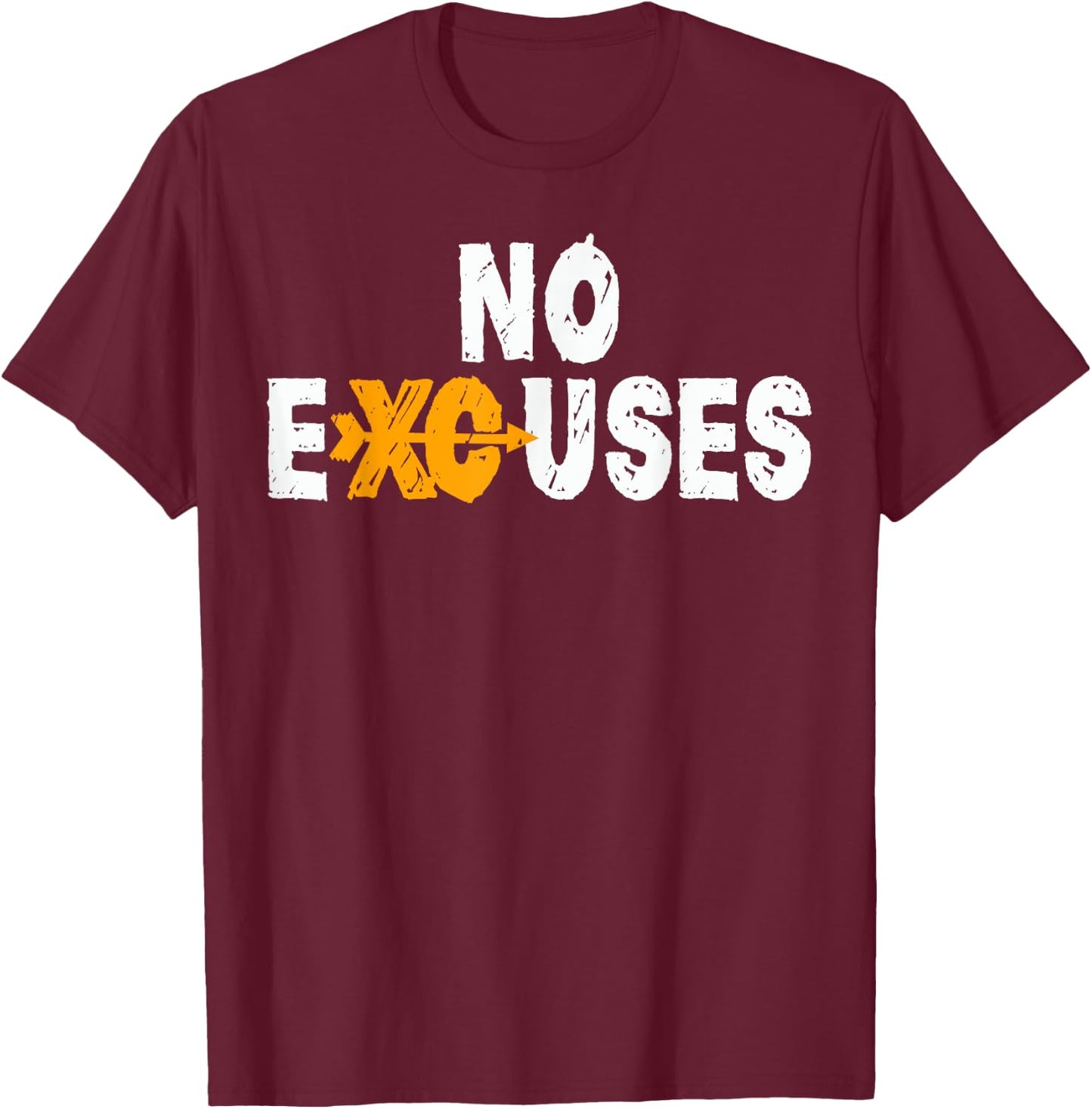 Cross Country Running Shirt for XC Runners - Women's No Excuses XC Running - Black - Small - Short Sleeve - Classic Fit - Cotton & Polyester Blend T-Shirt - T-Shirt | Maroon