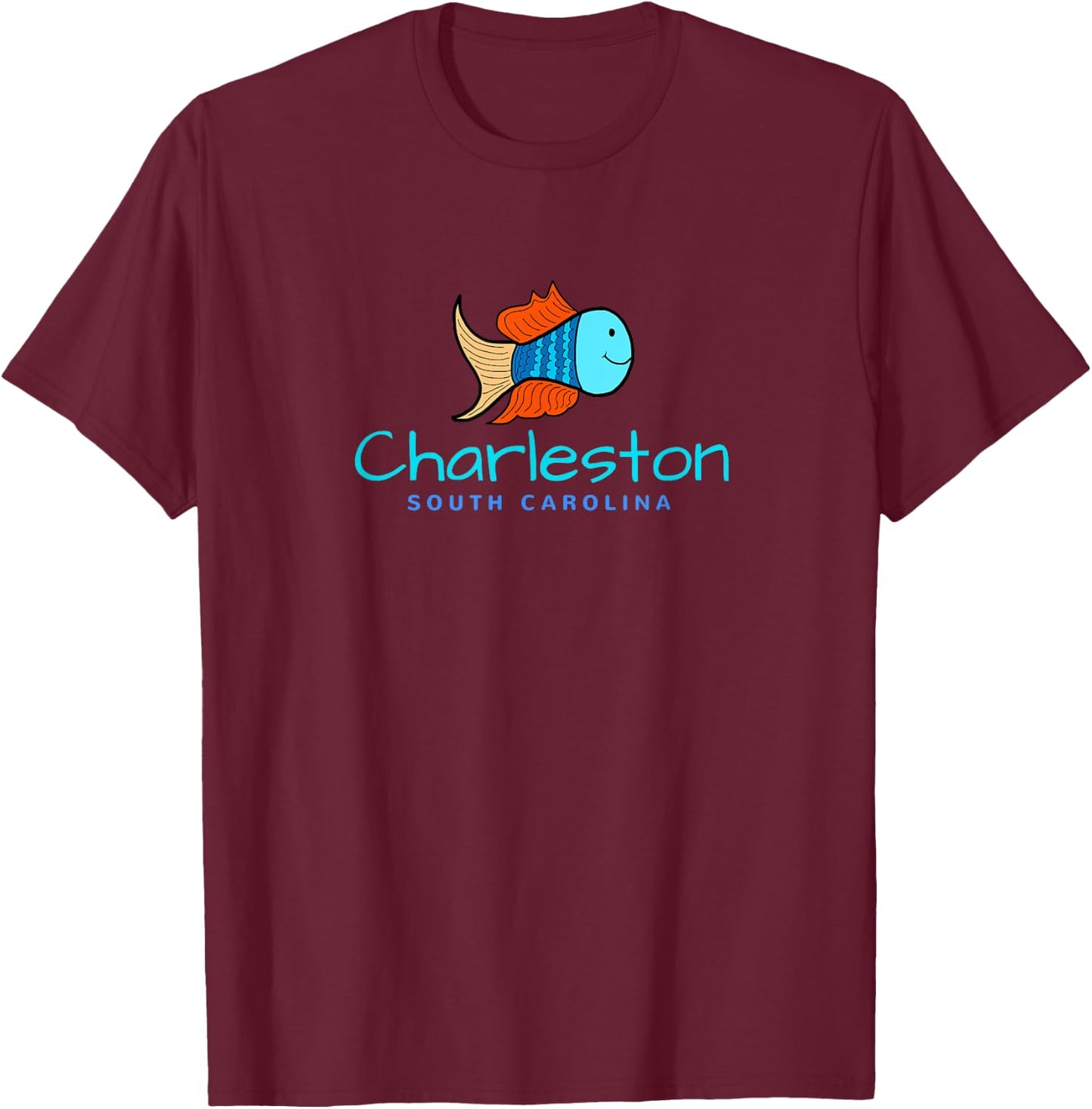 Charleston SC , Fun Fish South Carolina T-Shirt - T-Shirt | Maroon