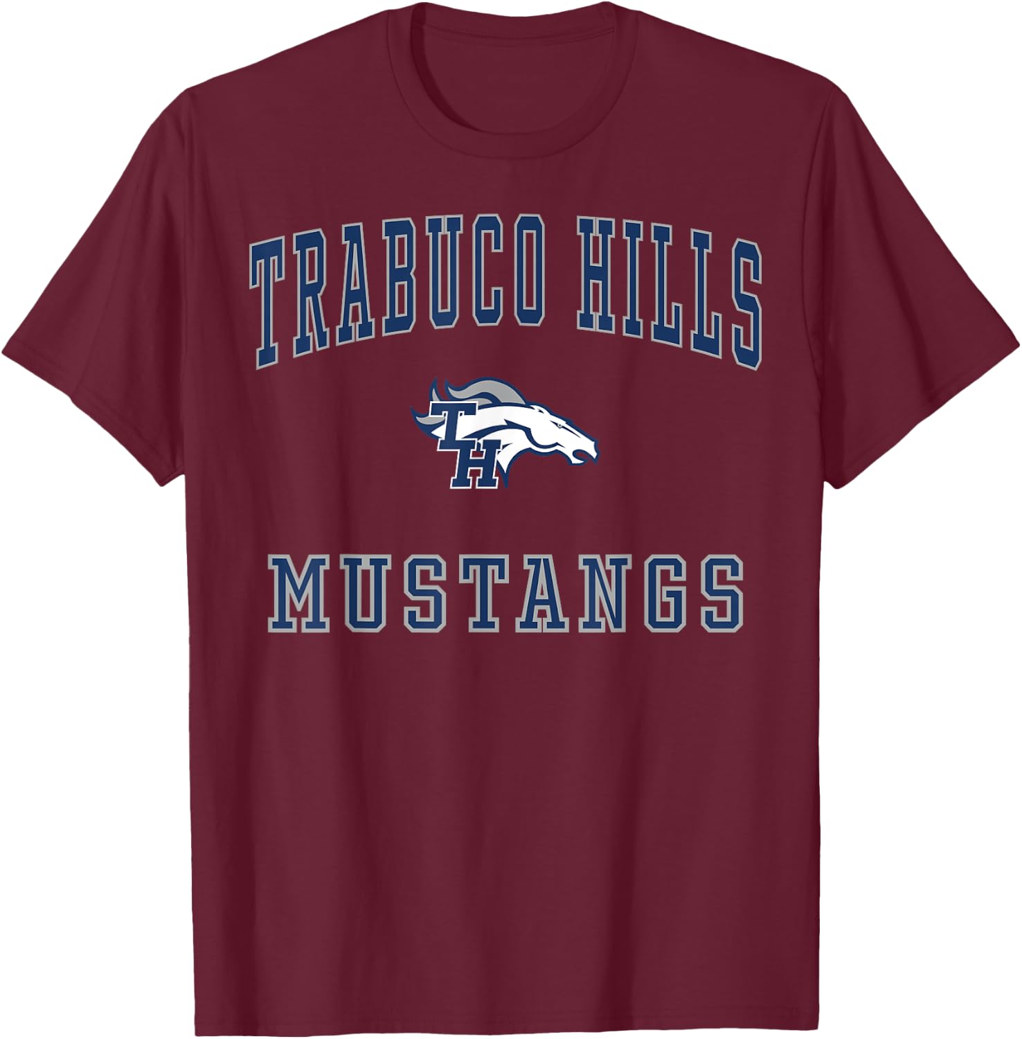 Trabuco Hills High School Mustangs C1 T-Shirt - T-Shirt | Maroon