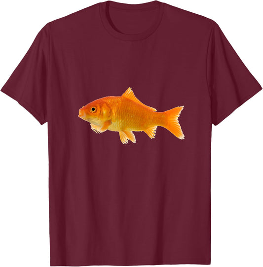 Goldfish Fish Orange Aquarium Fishy T-Shirt - T-Shirt | Maroon