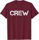 Black With Crew Stencil Type Text On Back For Bands T-Shirt - T-Shirt | Maroon