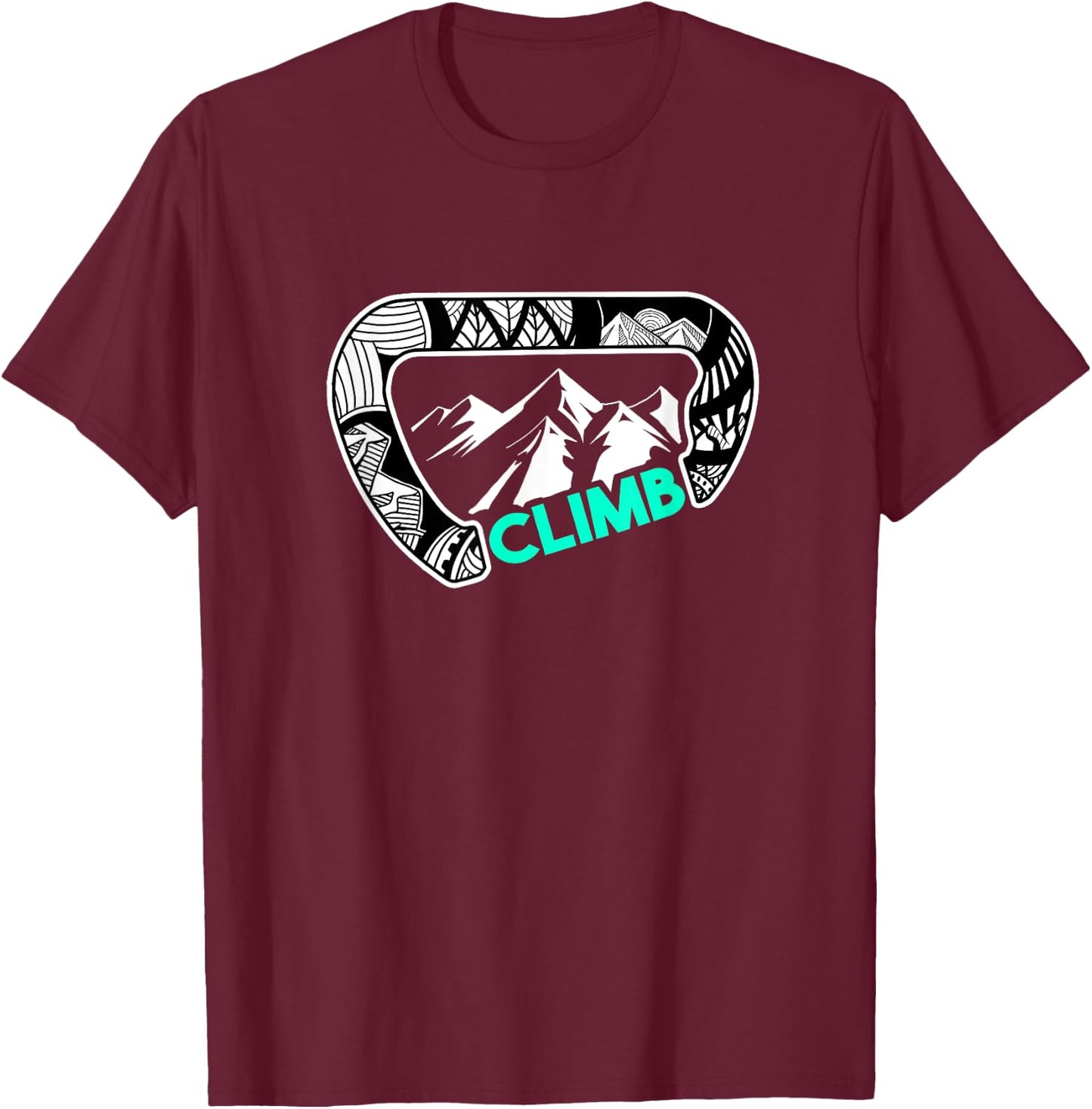 Carabiner Rock Climbing Gifts Print Climbing Bouldering T-Shirt - T-Shirt | Maroon