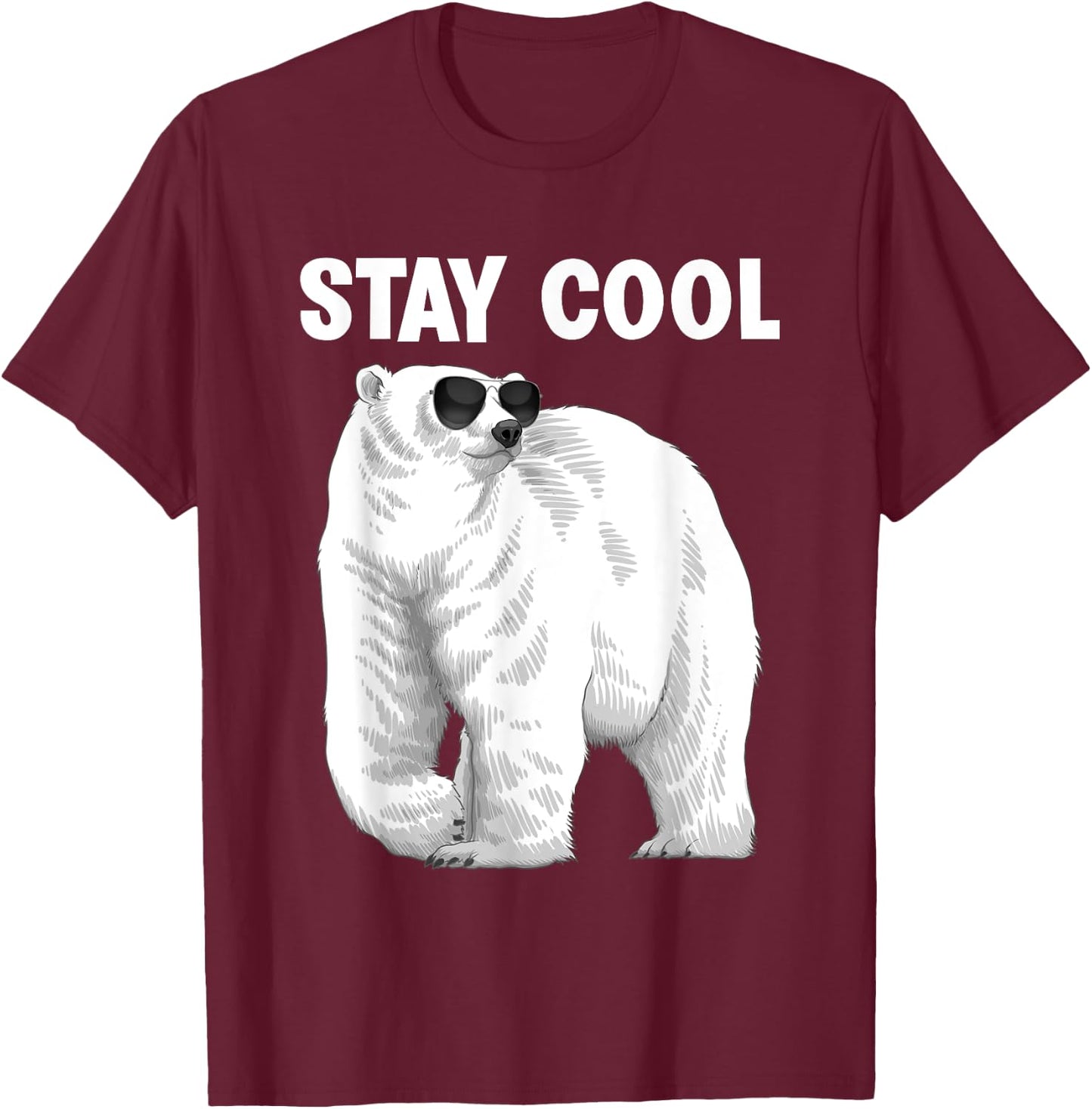 Cool Polar Bear Design Women Animal Polar Bear Lover T-Shirt - T-Shirt | Maroon