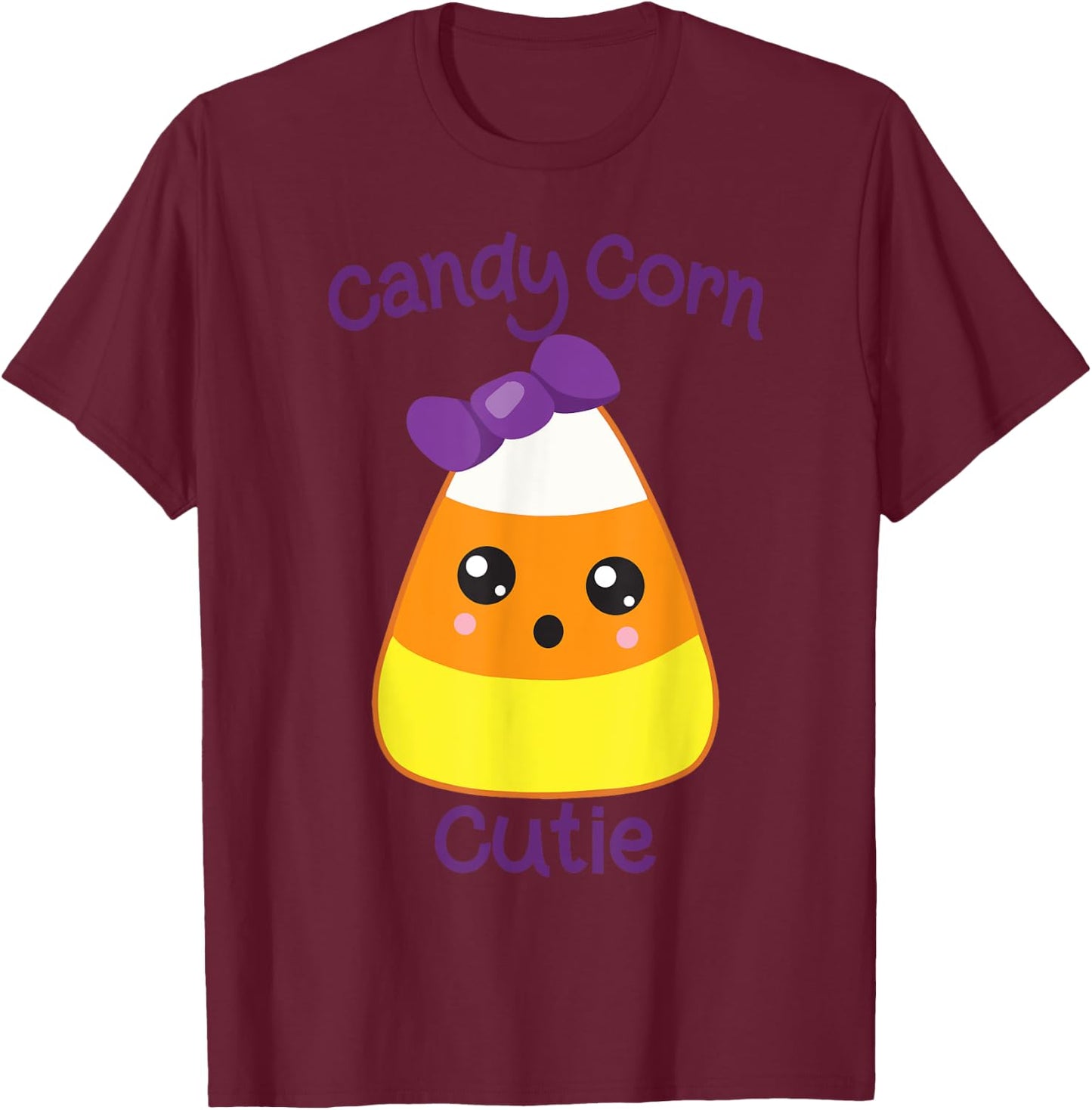 Candy Corn Cutie Cute Halloween Costume Graphic design T-Shirt - T-Shirt | Maroon