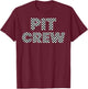 Checked Black White Pit Crew Plaid Race Racing T-Shirt - T-Shirt | Maroon