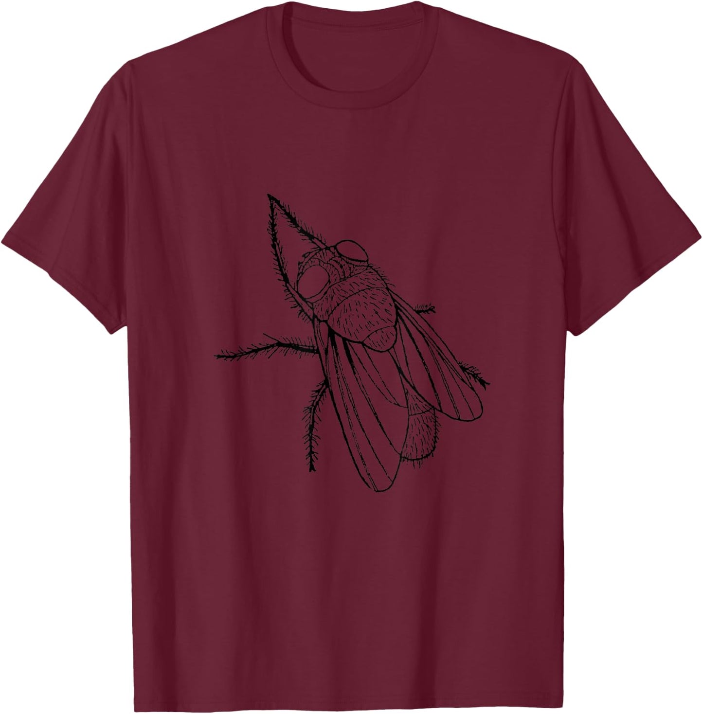 Fruit Fly Insect Print T-Shirt - T-Shirt | Maroon