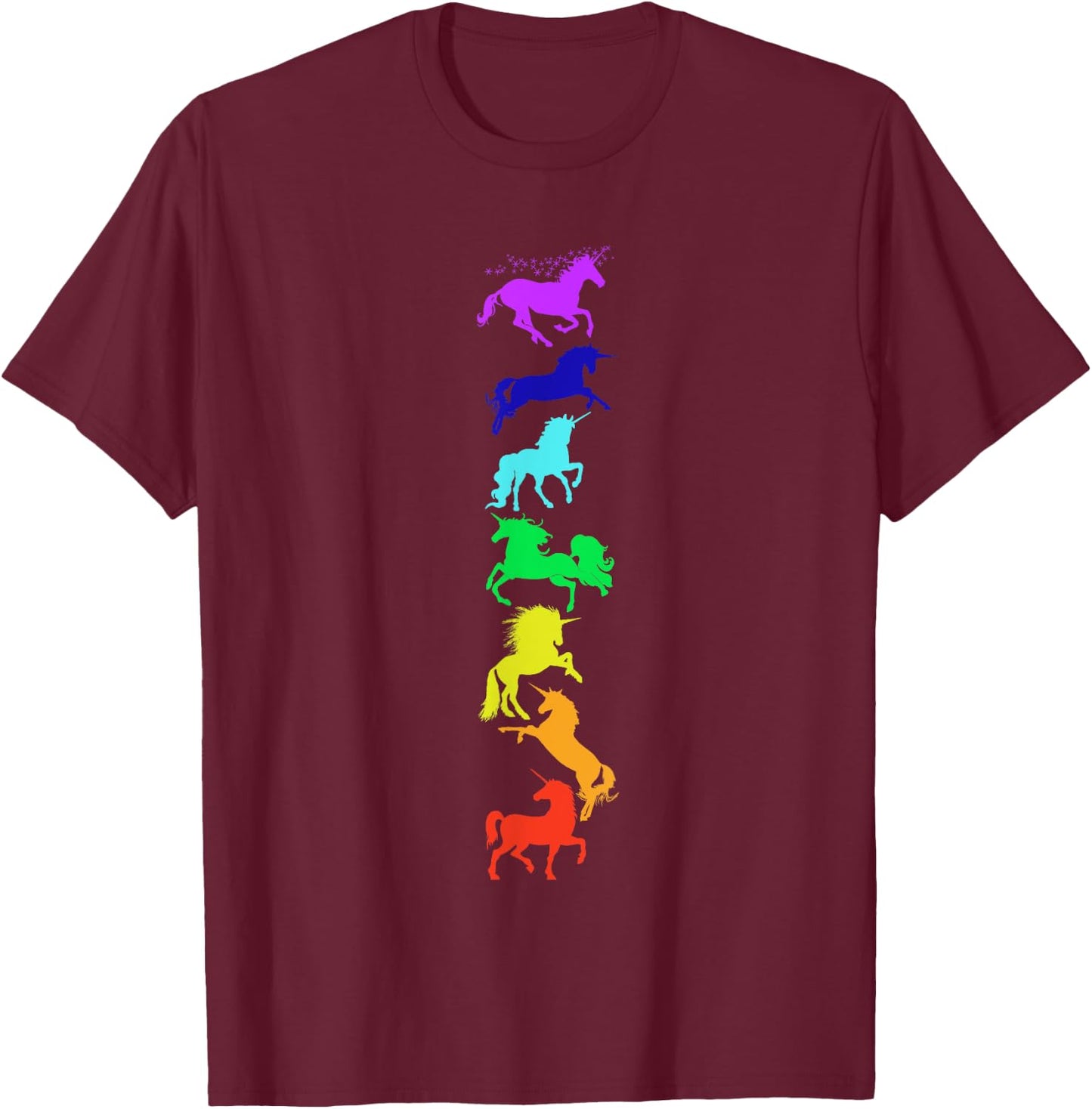 Yoga Chakra Unicorn Shirt T-Shirt - T-Shirt | Maroon