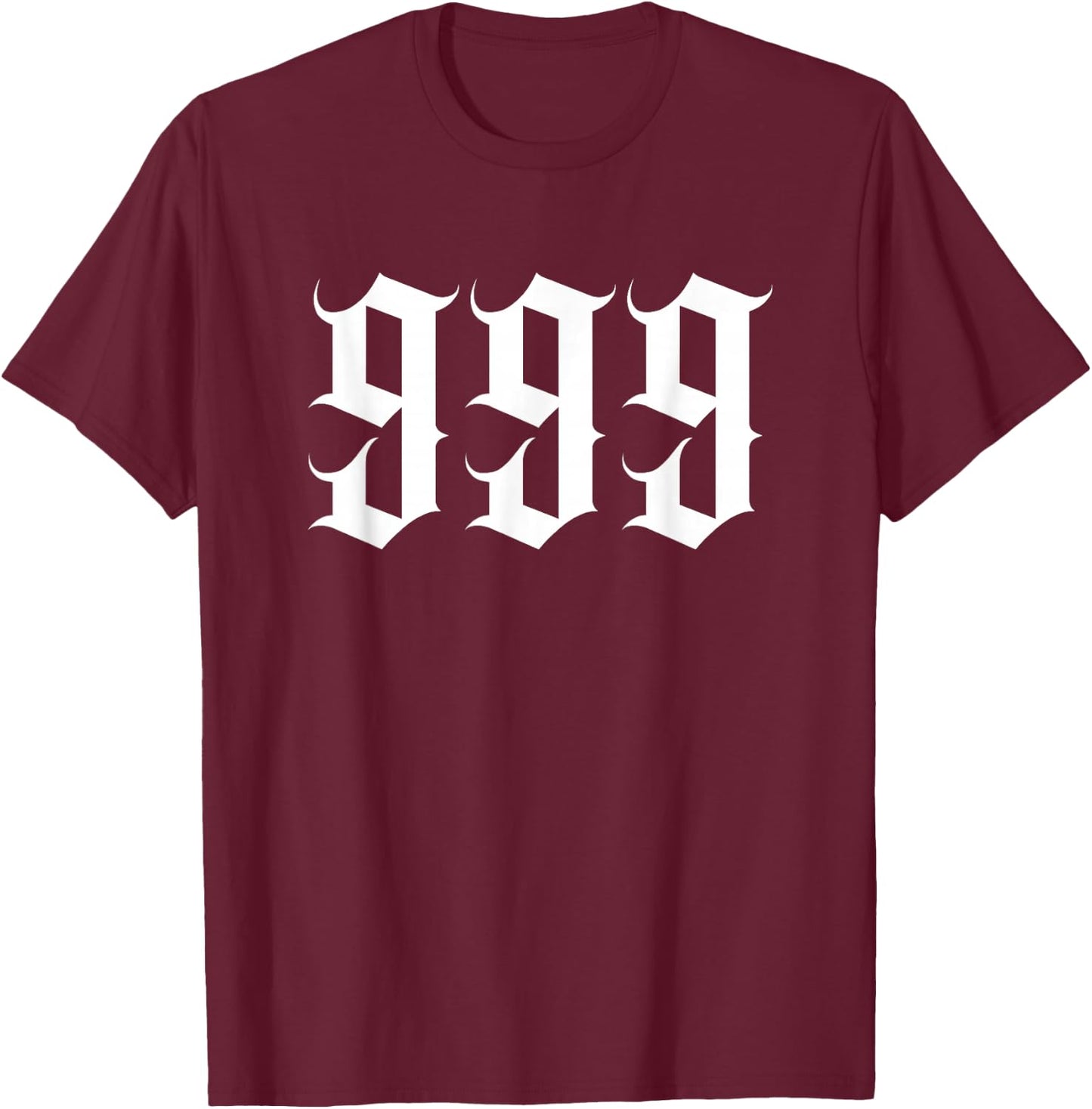 999 Angel Number Gothic T-Shirt - T-Shirt | Maroon
