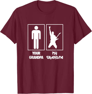 Your Grandpa My Grandpa Guitar Rock N Roll Music Band T-Shirt - T-Shirt | Maroon