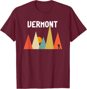 Vermont Retro Vintage T Shirt T-Shirt - T-Shirt | Maroon
